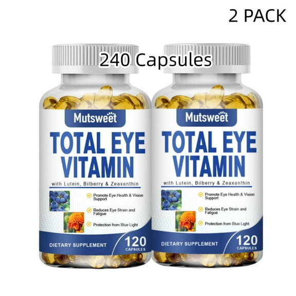 (2 Pack)Mutsweet Eye Health & Vision Support Supplement - Lutein Eye Strain Support Vitamin Supplement 240 Capsules