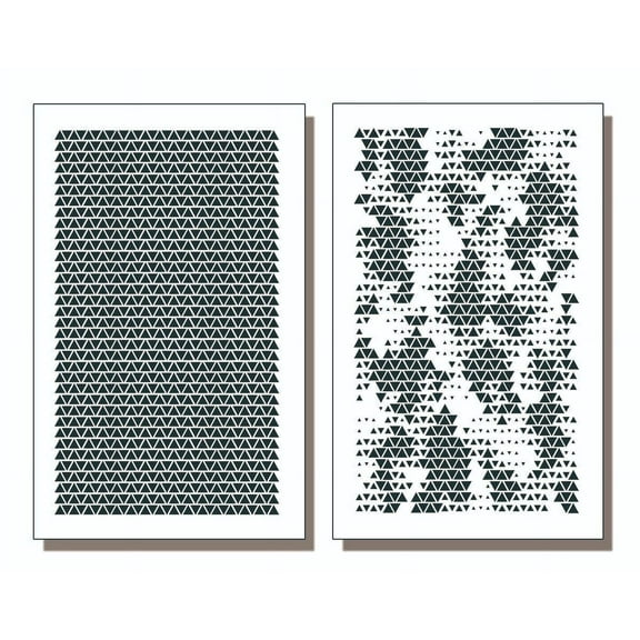 2 PACK Mylar Camouflage Stencils DIY Airbrush Paint Mask Triangle CAMO