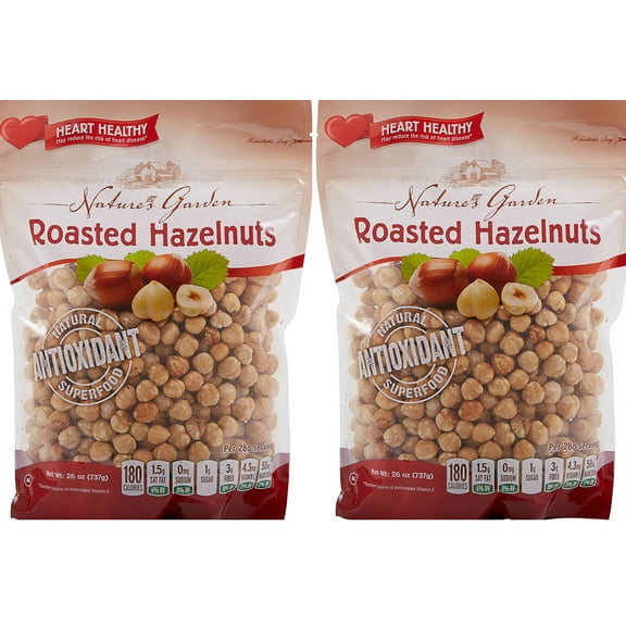 2 PACK | Natures Garden Roasted Hazelnuts 26 Ounce