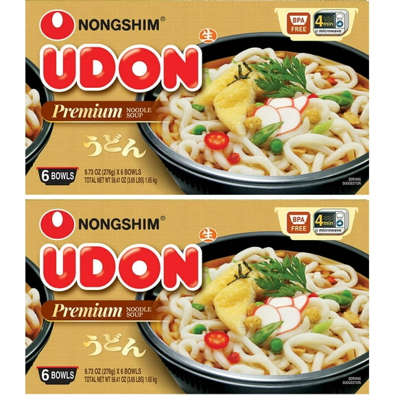 "2 PACK | Nongshim Udon Noodle Soup Bowl, 9.73 oz, 6-count"