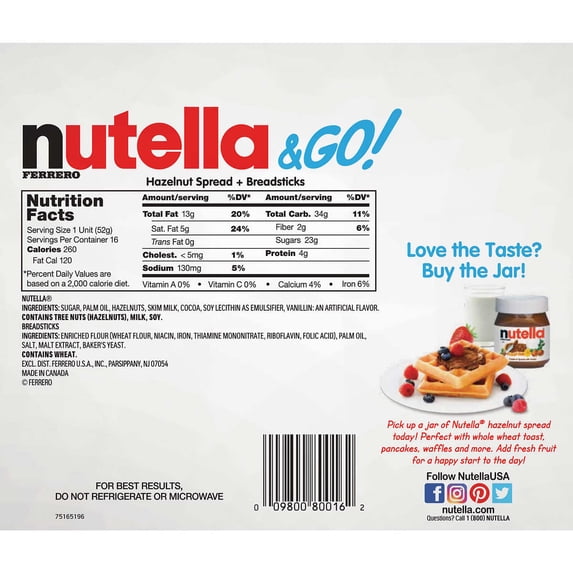 2 PACK | Nutella, Hazelnut Spread with Cocoa, 6.6 lbs