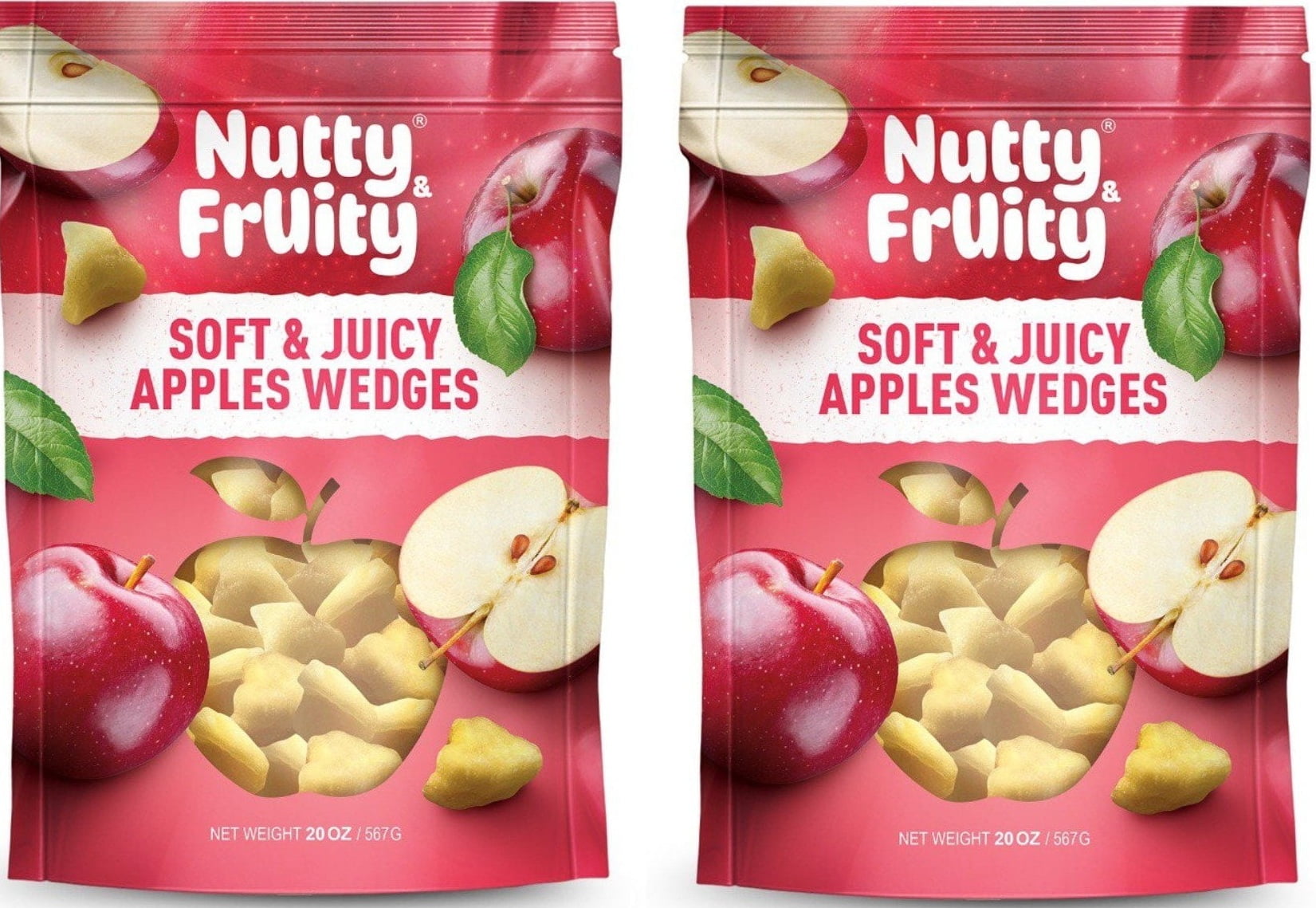2 PACK | Nutty and Fruity Apple Wedges, 20 oz.