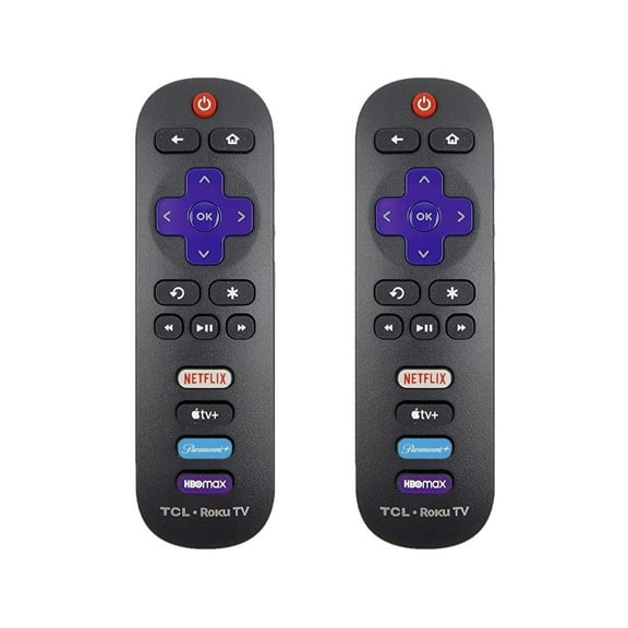 2 PACK - OEM Replacement Remote Control fit for All TCL Roku Smart TVs【Only Works with TCL Roku TV, Not for Roku Stick and Roku Box】 (Netflix/Apple TV+ / Paramount+ / HBO Max)