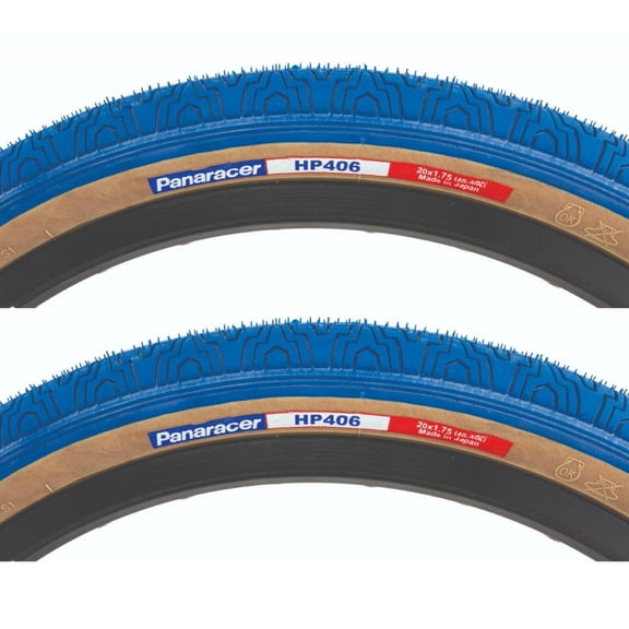 2 PACK: Panaracer HP406 BMX Tires PAIR 20x1.75 Blue/Tan Gumwall 20" Wire Bead