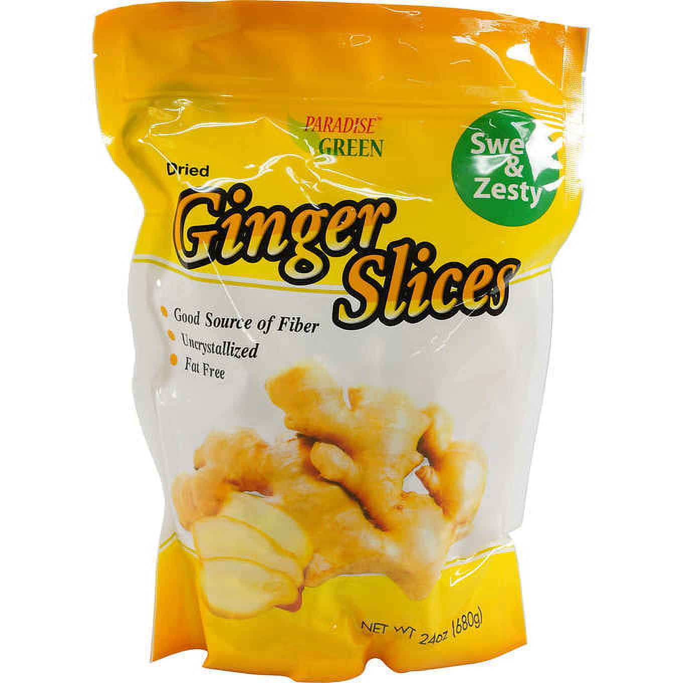 2 PACK Paradise Green Uncrystallized Dried Ginger Slices, 24 oz