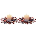 thumbnail image 1 of 2 Pack 4th of July Decorations, Independence Day Themed Candle Wreath Patriotic Floral Centerpiece Decor For Desk Red White Blue Flower Ring For Holiday Celebration, 1 of 7