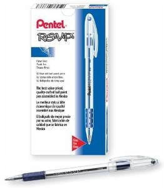 2 PACK Pentel R.S.V.P. Ballpoint Pen 0.7mm Fine Tip Blue Ink Box of 12 (BK90-C)