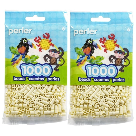 Perler Beads 1,000/Pkg Creme, 2-pack