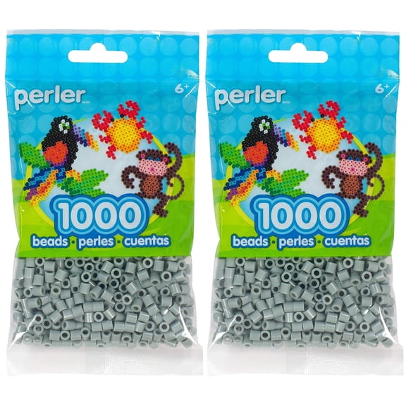 2-PACK - Perler Beads 1,000/Pkg - Gray