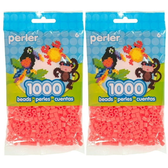 Perler 2-Pack Fusion Beads, 2,000 Pieces - Hot Coral