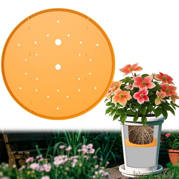 2 PACK Planter Inserts for Large Pots 10" Round Plastic Planter Insert with Drainage Holes for Place Inside Planters to Use Less Potting Soil for Tall Flower Pots Plant Containers