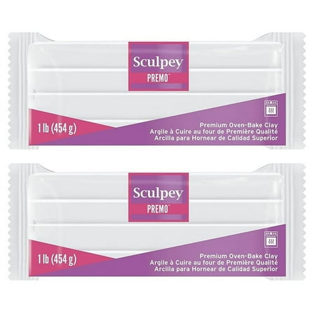 2-PACK - Polyform Premo - Premium Oven Bake Clay 1 Pound White