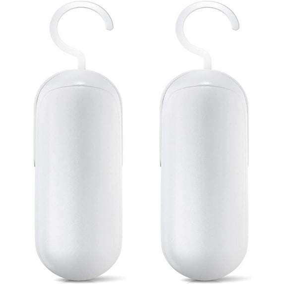2 PACK Portable bag sealer,Sealing machine for food storage. Manual heat welding machine and cutter with hanger. Battery not included.