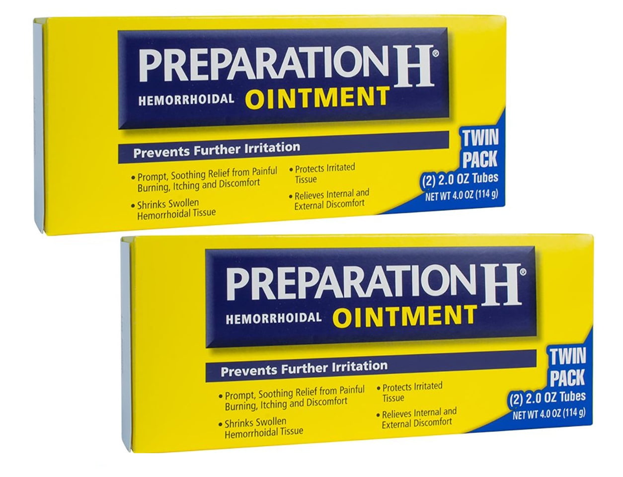 2 PACK Preparation H Hemorrhoidal Ointment, 2 Oz Tubes, 2 Ct 1 Pack