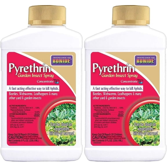 2 PACK Pyrethrin Concentrate Garden and Insect Spray, Bonide Products, 8 oz each
