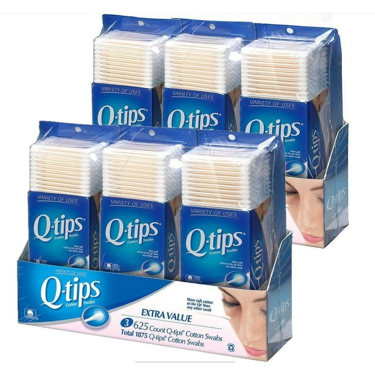  Q Tips Cotton Swab Size 625ct, Pack of 3 : Beauty & Personal  Care