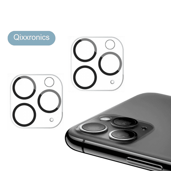 2-PACK Qixxronics for iPhone 11 Pro Max Camera Lens Protector Tempered Glass Clear