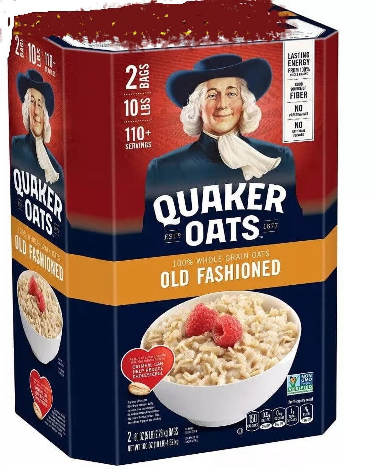 2 PACK - Quaker Oats Old Fashioned Oatmeal, 10 lbs (Total 20 lbs)