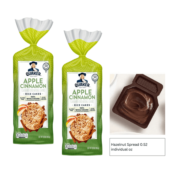 (2 PACK) Quaker Rice Cakes Whole Grain gluten Free Apple Cinnamon 6.53 Oz