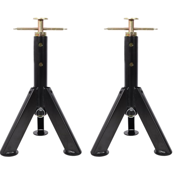 2-PACK RV Adjustable Telescoping Stabilizer Jack Stand - 6000 Lbs Capacity, 16-30 Inches Height, Black Stabilizer Jacks for RV Support