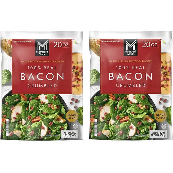 2 PACK | Real Crumbled Hardwood-Smoked Bacon Bits , 20 oz.
