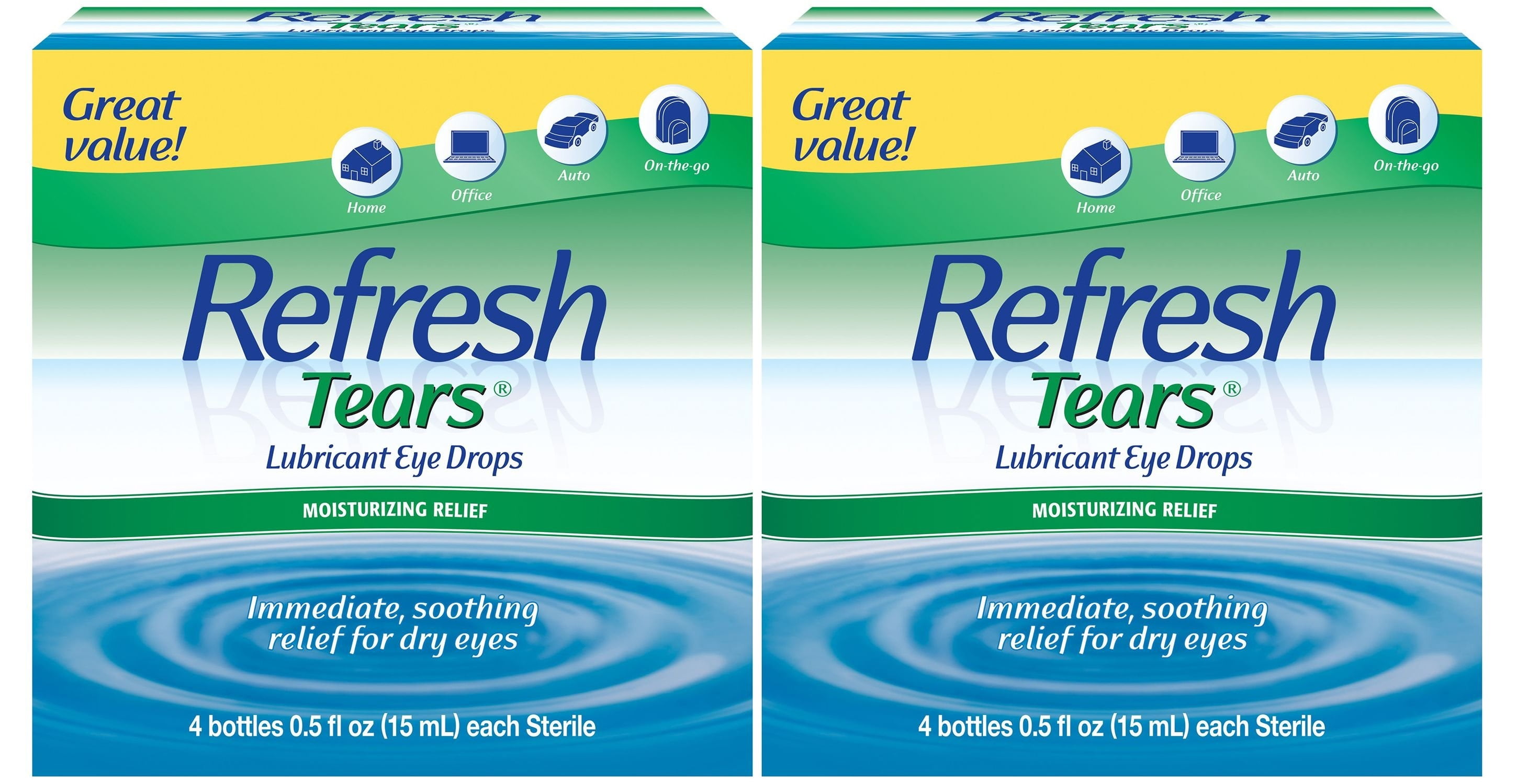2 PACK Refresh Tears Lubricant Eye Drops Multipack (4 ct.)
