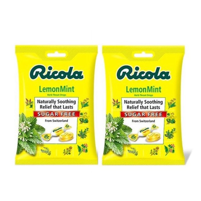 2 PACK Ricola Cough Drops Sugar Free 105 Ct LemonMint Flavor