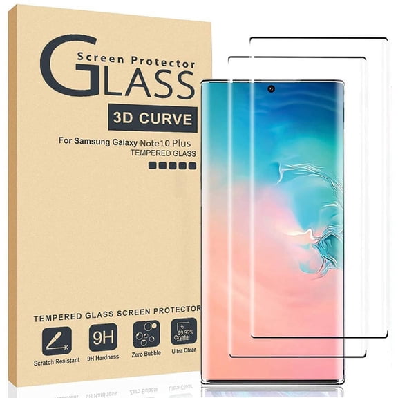 ENTRONIX Screen Protector for Galaxy Note 10 Plus, 9H Clear Tempered Glass, 2-Pack