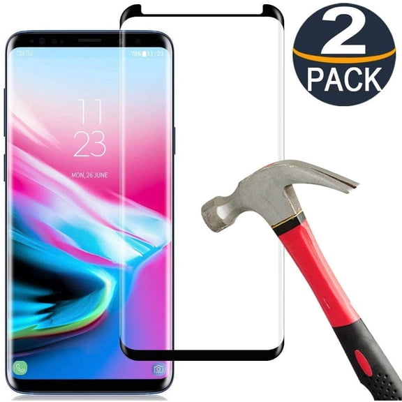 ENTRONIX Screen Protector for Galaxy S8/S9, 9H Clear Tempered Glass, 2-Pack