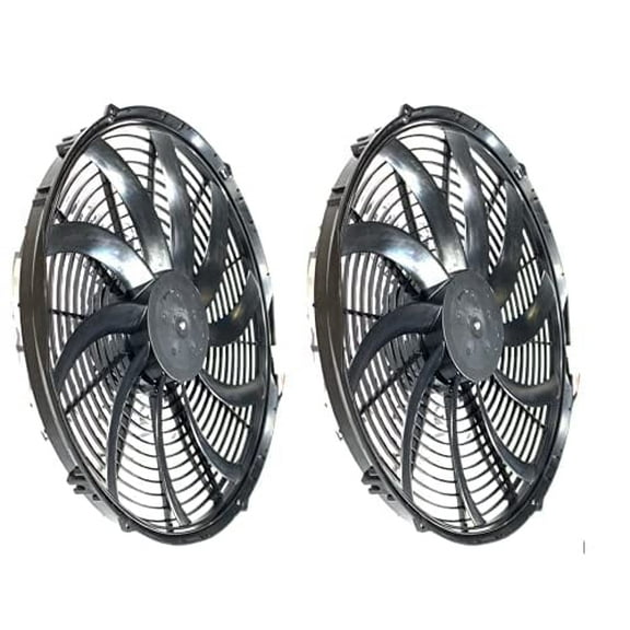 SPAL 30102049 16" High Performand Fan Puller Curved Blades 12 Volt High-Performance 2024 cfm VA18-AP71/LL-59A. Cooling Solution for Radiators, Oil Coolers, Hot Rods, APUs, Heat Exchangers - 2 Pack