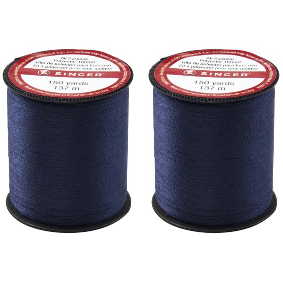 2-PACK - Singer All-Purpose Polyester Thread 150yd - Navy 60013