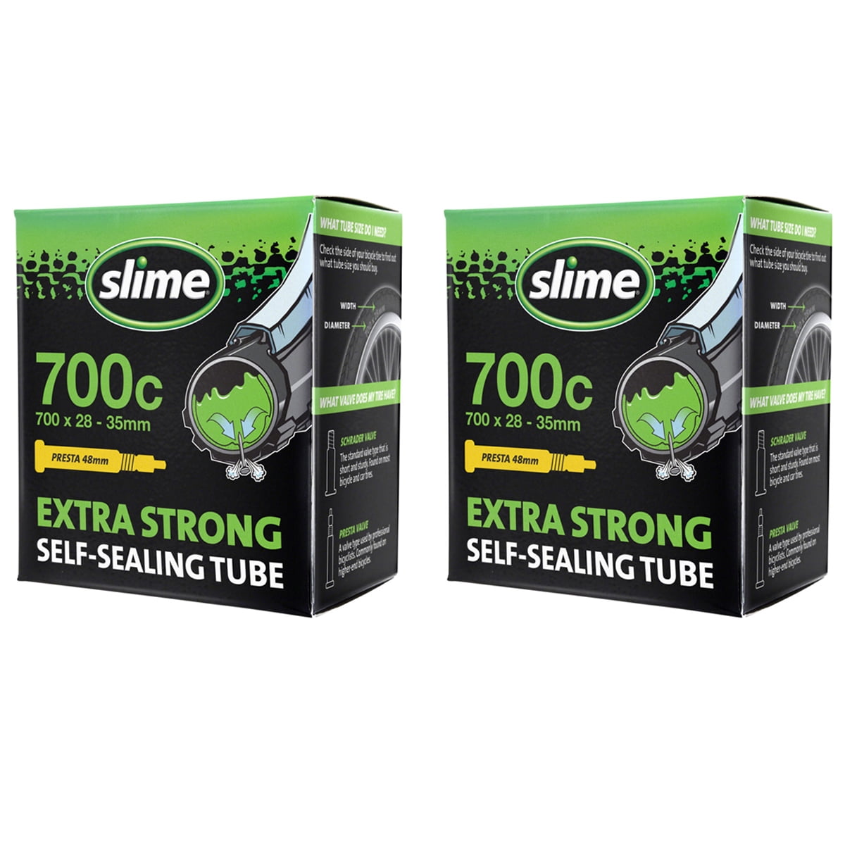 Slime Thorn tube de vélo résistante, valve SCHRADER 26