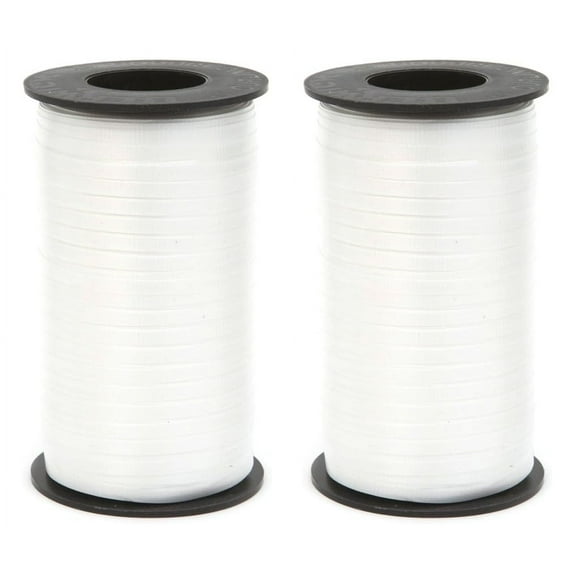 2-PACK - Splendorette Crimped Curling Ribbon .1875"x500yd - White