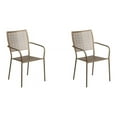 thumbnail image 1 of 2 PACK Square Back Gold Metal Outdoor Patio Stackable Dining Chair For Commercial or Residential Use, 1 of 8