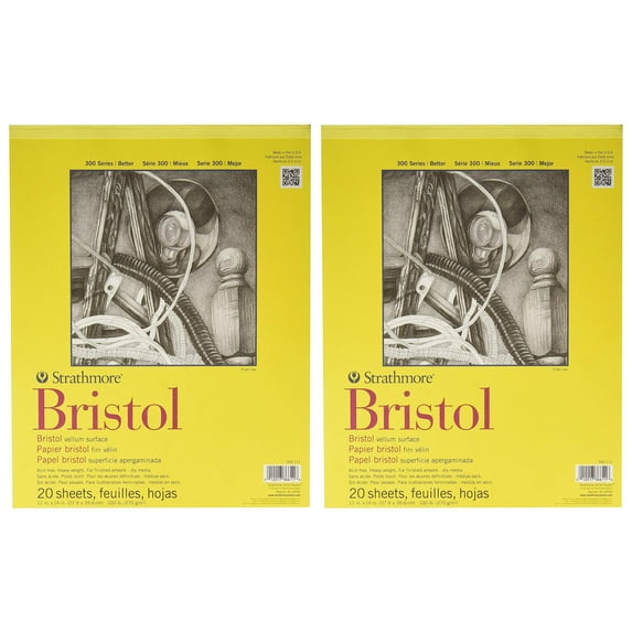 2-PACK - Strathmore Bristol Vellum Paper Pad 11" X 14"- 20 Sheets