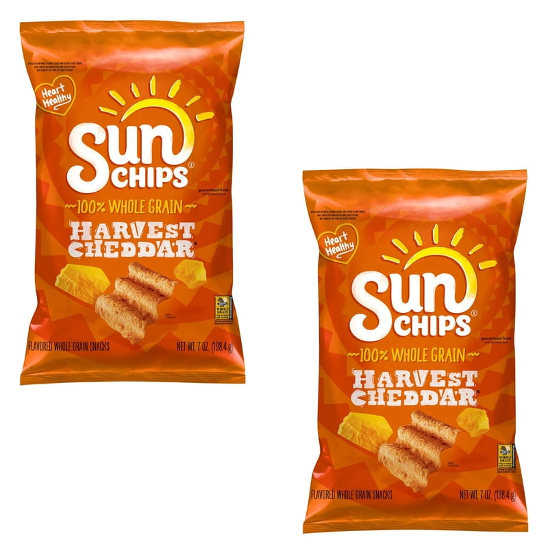 2 PACK SunChips Harvest Cheddar Whole Grain Snacks