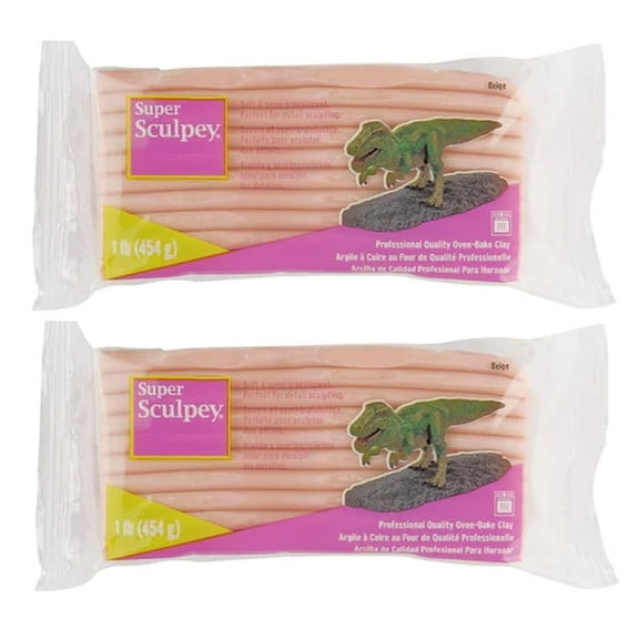 2-PACK - Super Sculpey Polymer Clay 1 Pound - Beige