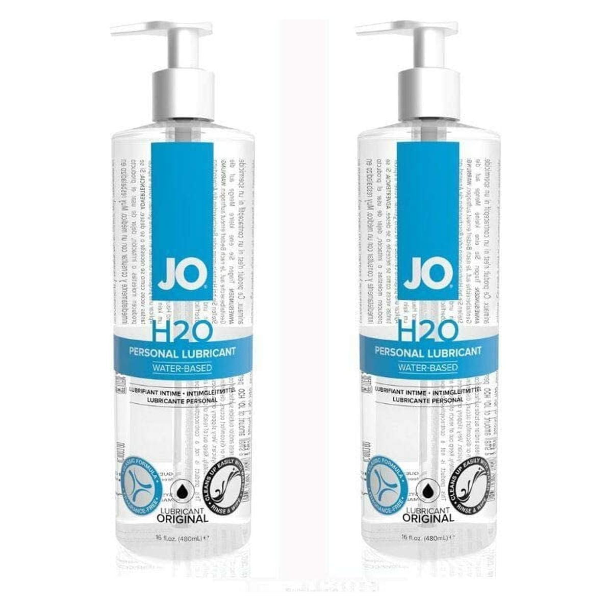 2 PACK System Jo H2O Water-based Lubricant-16 oz