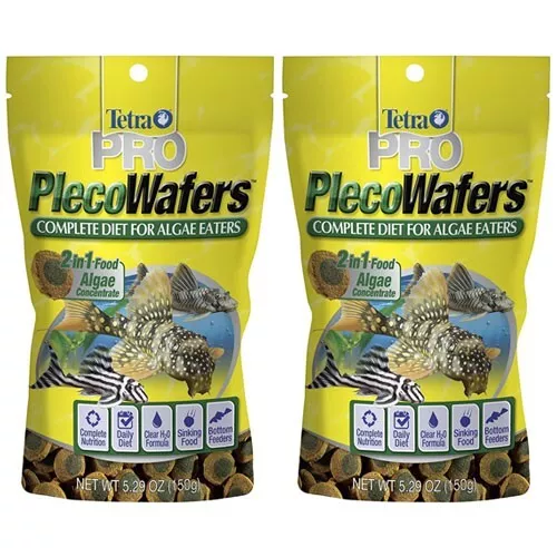 2-PACK Tetra PRO Pleco Wafers, Fish Food for Algae Eaters, 5.29 oz each
