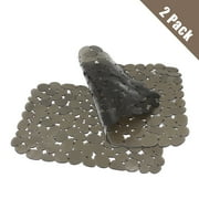 2 Pack Pebble Sink Mat for Stainless Steel/Ceramic Sinks,Adjustable PVC Sink Protectors Mats , Dish Drying Mat , 15.7 x 11.8 inch, Brown