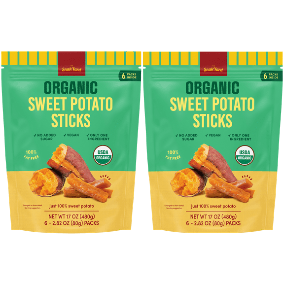 2 PACK | The Snak Yard Organic Sweet Potato Sticks, 2.82 oz, 6 ct