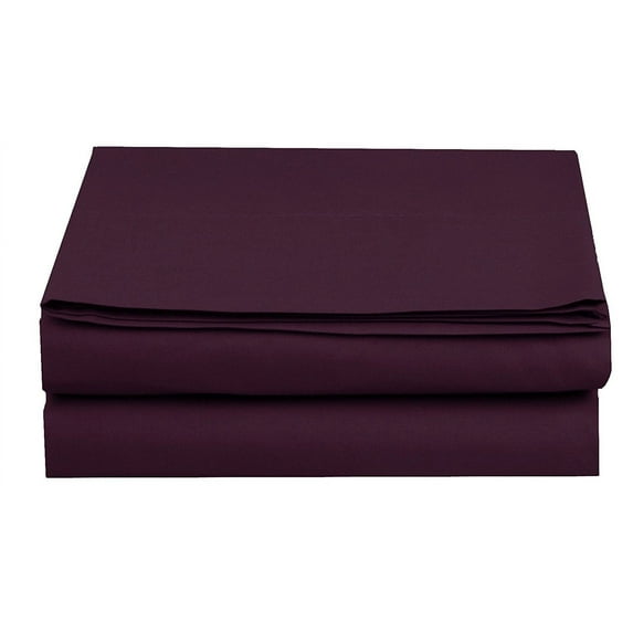2 PACK Twin Flat Sheet 1800 TC Double Brushed Microfiber Extra Thick and Comfortable Flat Sheets, Luxurious & Soft Hotel Single Top Bed Sheet Hypoallergenic Purple