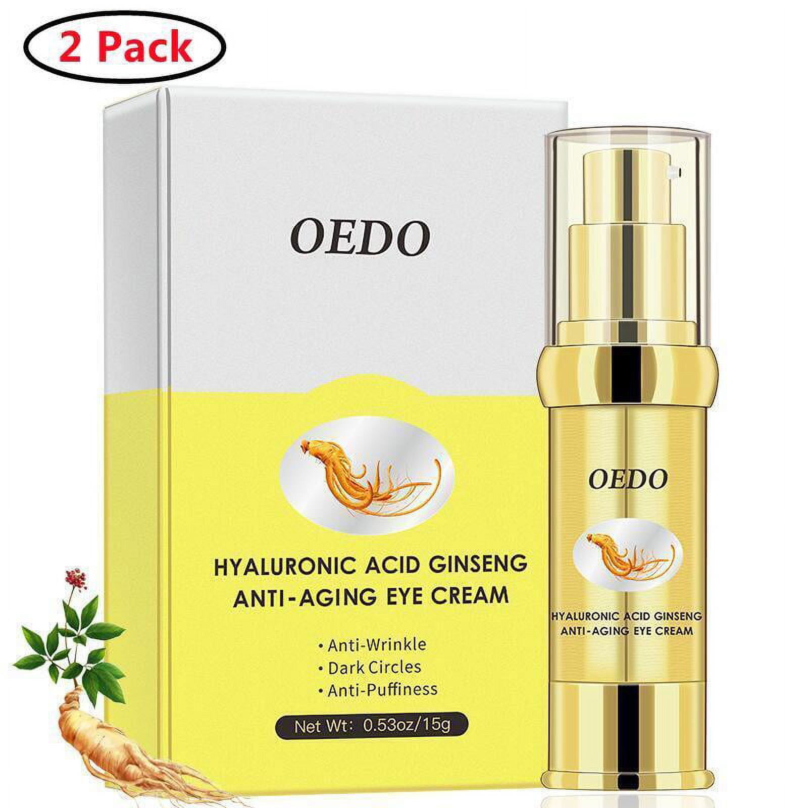 2 PACK Under Eye Cream for Wrinkles Caffeine Eye Cream Anti Aging