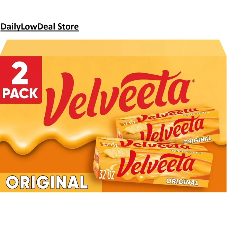 Velveeta Original Cheese Loaf, 32 oz, Pack of 2, Creamy, Melty