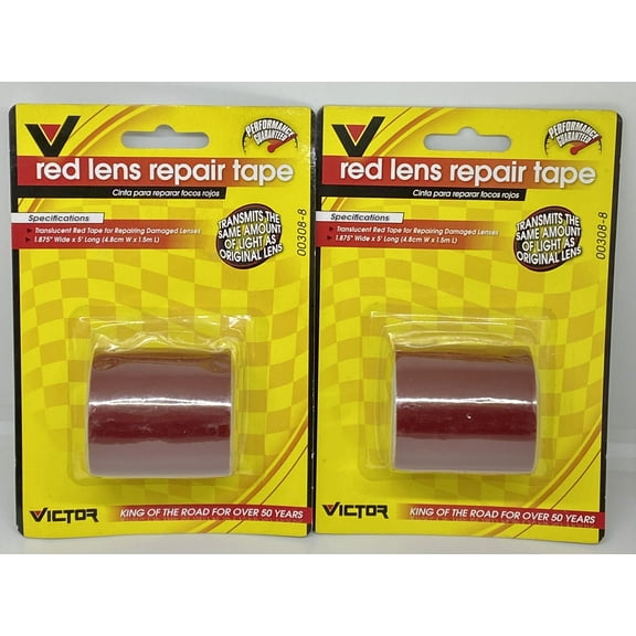 2-PACK Victor Lens Repair Tape 1.875" X 60" Red
