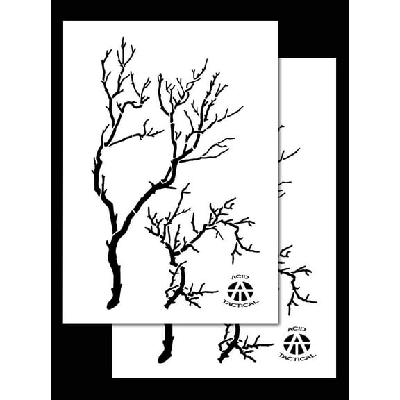 2 PACK Vinyl Airbrush Camo Stencils Camouflage for Duracoat 14" (Gnarly Branch)