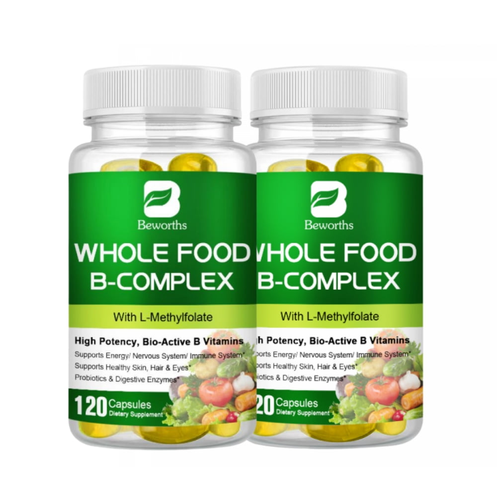 (2 PACK)Vitamin B Complex Capsules,B1, B2, B3, B5, B6, B7, B9, B12 ...