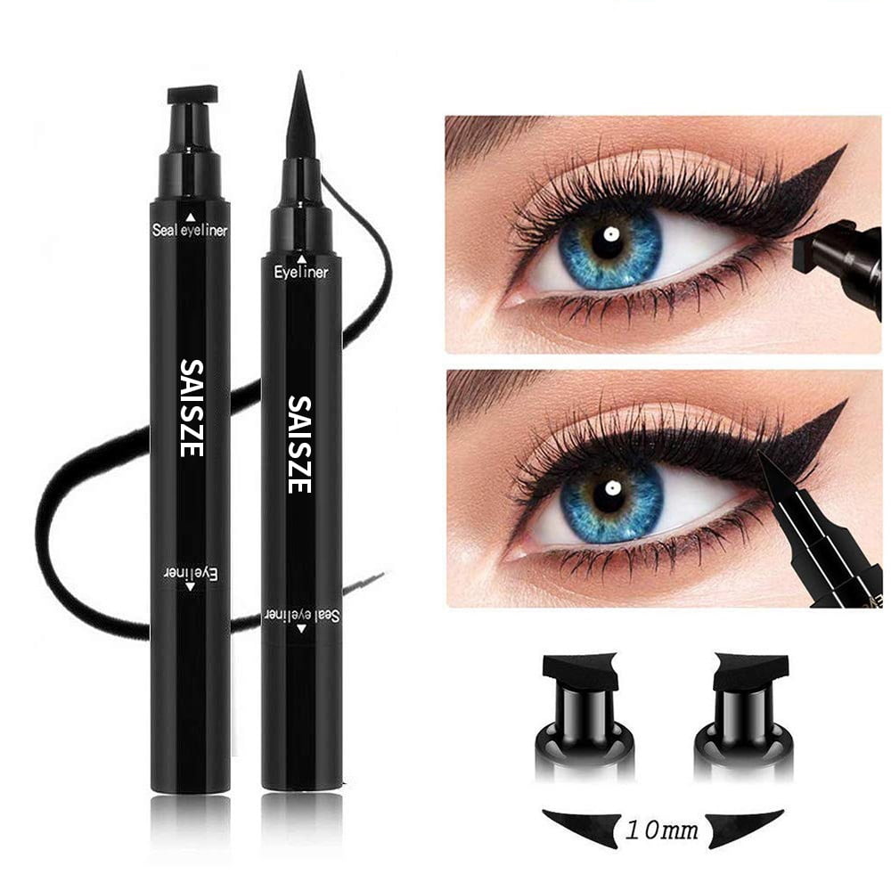 2 In1 Winged Stamp Liquid Eyeliner Pencil Eyes Makeup Waterproof