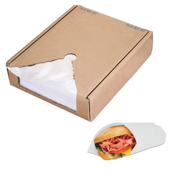 [2 PACK] Wet Waxed Deli Paper Sheets 14x18 - Grease Resistant Sandwich Liner, Microwave Safe, Deli Wrap for Restaurants, BBQ, Schools and Concession Stands (14 in x 18 in - Case of 2)