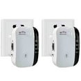 thumbnail image 1 of 2 PACK WiFi Extender Signal Booster Up to 2640sq.ft The Newest Generation, Wireless Internet Repeater, Long Range Amplifier with Ethernet Port, Access Point, 1-Tap Setup, Alexa Compatible N300, 1 of 6
